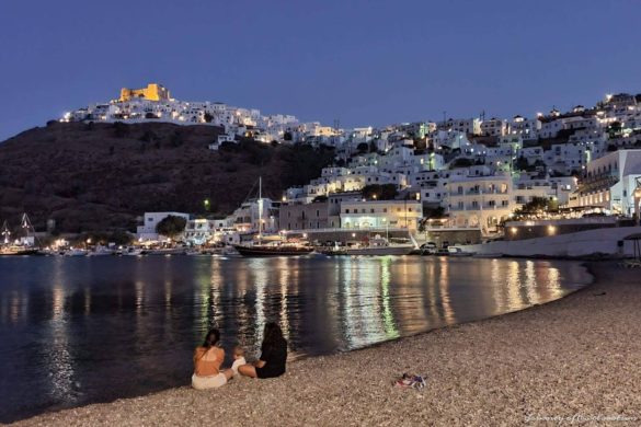 Looking towards Chora from Pera Gialos at night