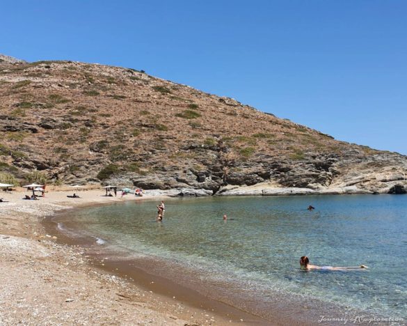 Crystal clear waters of Agios Georgios beach in Sikinos