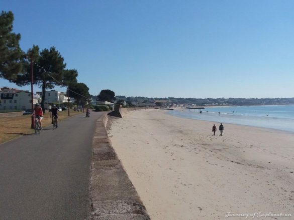 Cycling by St Aubin's Bay, Jersey