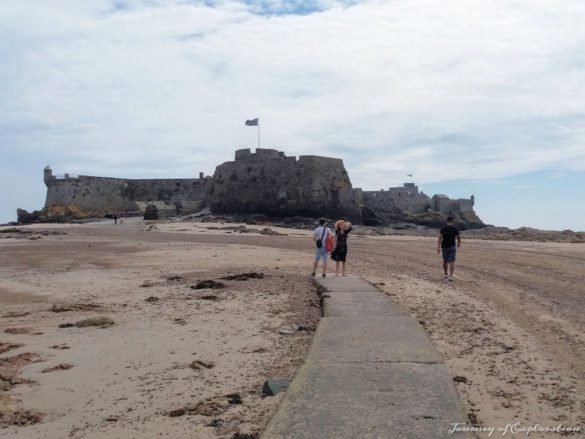 Elizabeth Castle at low tide, St Helier