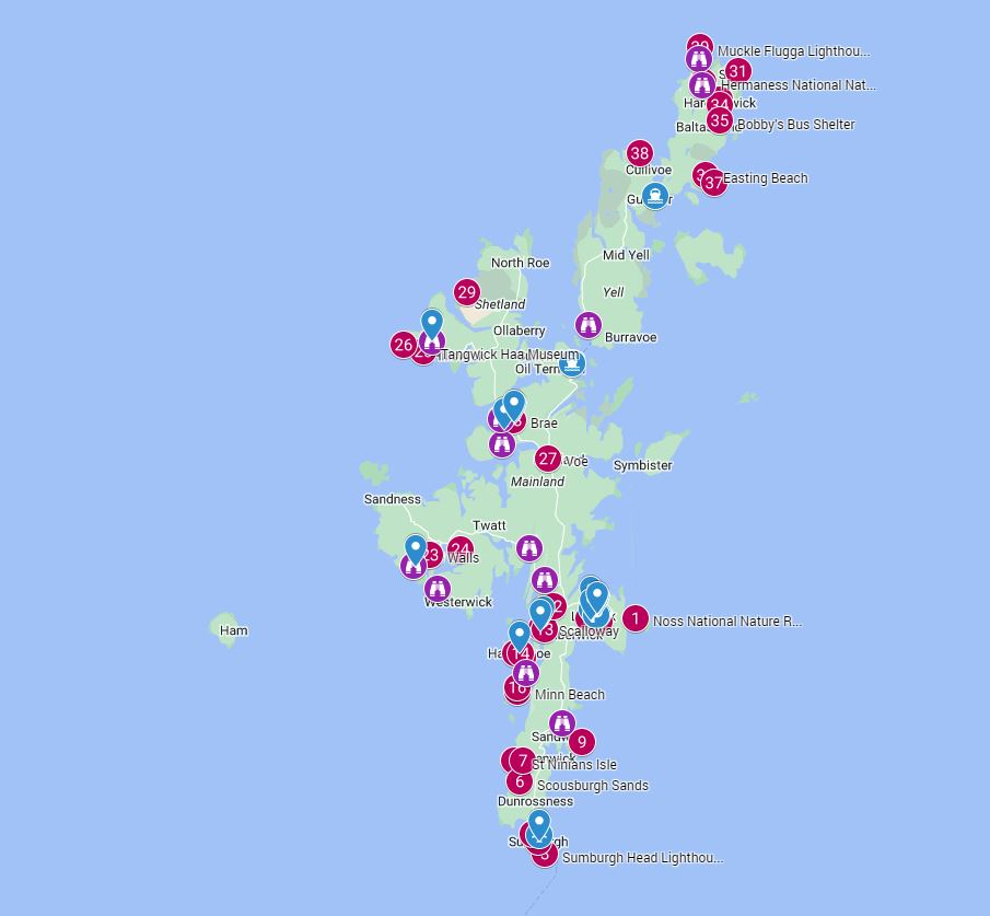 Shetland Tourist Map