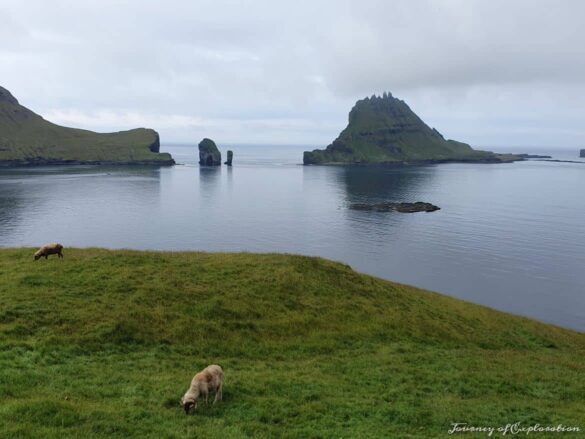 View of Drangarnir Sea Stacks, Faroe Islands